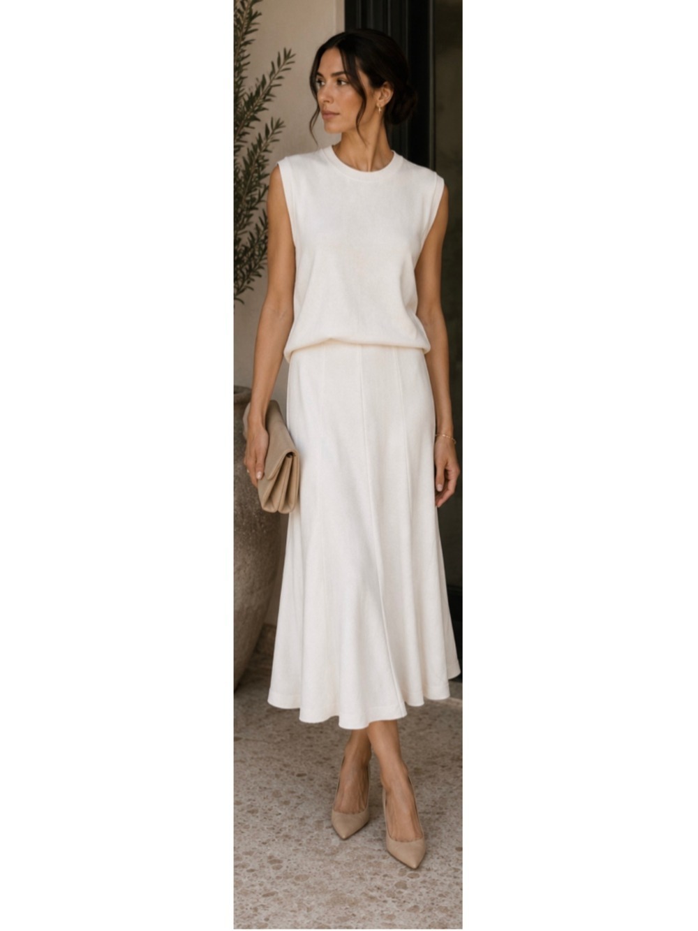 Jil Sander Dress Cream M New Chic Luxury